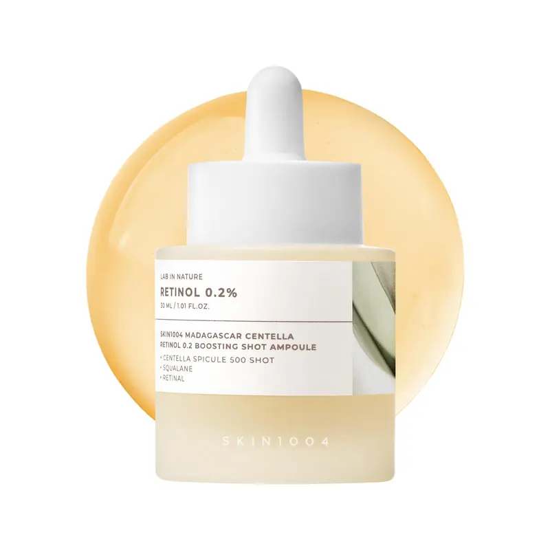 SKIN1004 Retinol 0.2% Boosting Shot Ampoule – Sérum hydratant concentré au rétinol et rétinal, Centella Madagascar, 30 ml
