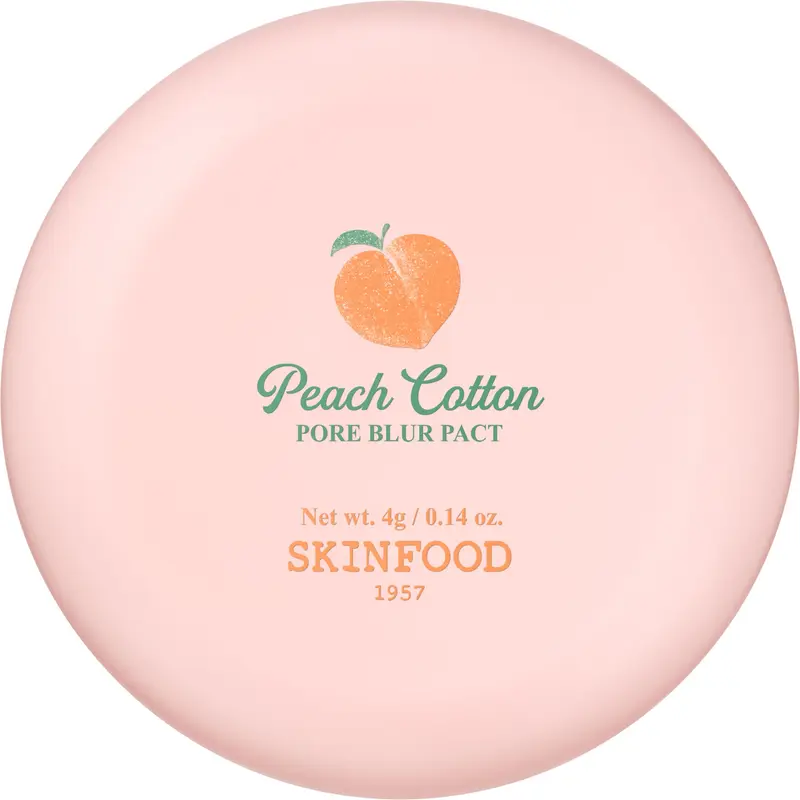 SKINFOOD 1957 Peach Cotton Pore Blur Pact – Poudre Minérale Matte pour Peaux Gras | Idée Cadeau