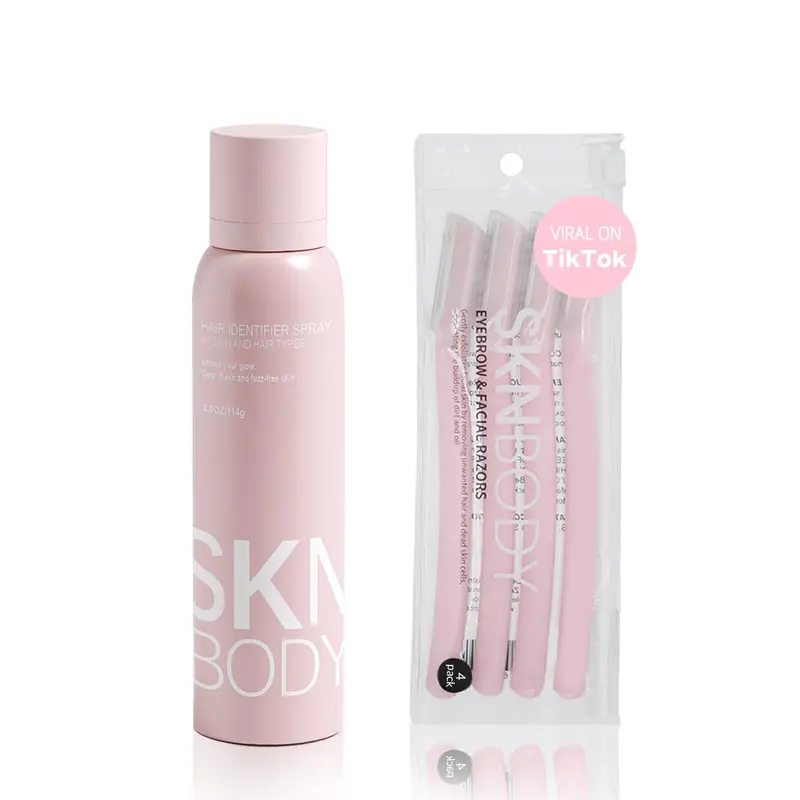 SKNBODY Hair Identifier Spray – Quatre Rasoirs Premium pour Dermaplaning du Visage
