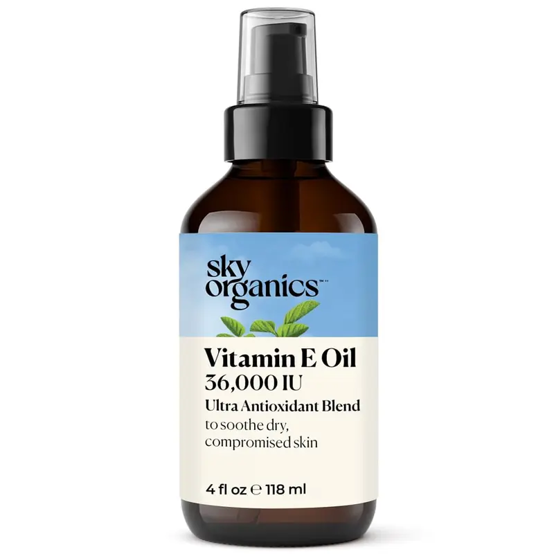Sky Organics Huile de Vitamine E pour le visage — 36 000 UI, pure et pressée à froid, 117 ml