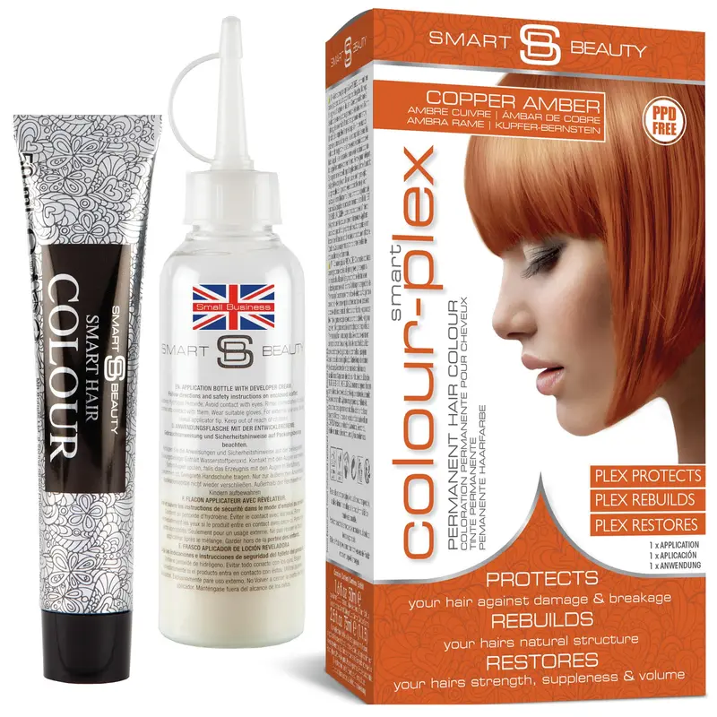 Smart Beauty Teinture Gingembre Cuivre Permanente – Plex Anti-Casse, Sans PPD, Végane et Sans Cruauté