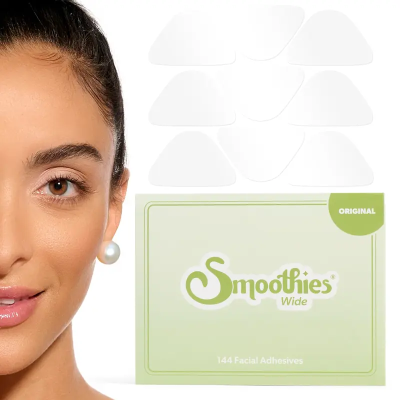 Smoothies Patchs Anti-Rides Visage – Patchs Nocturnes, 144 Adhésifs, Fabriqué aux États-Unis