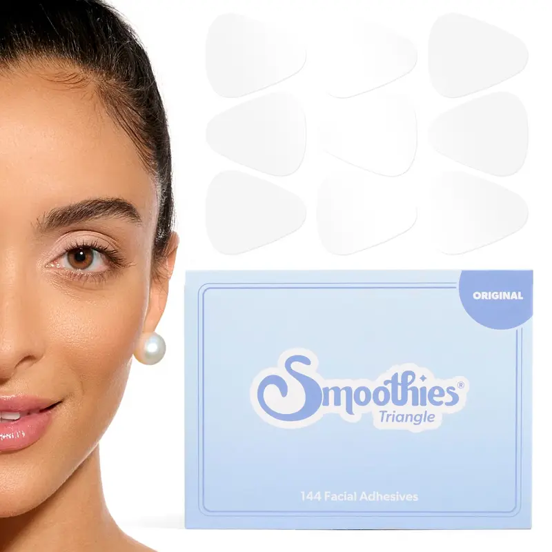 Smoothies Patchs Triangle Anti-Rides pour le Visage — Patchs Nuit, 144 Adhésifs, Fabriqué aux États-Unis