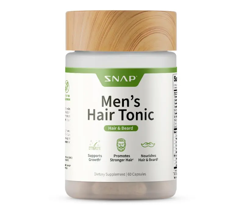 Snap Supplements – Croissance des cheveux et barbe | Biotine, Bambou, Prêle et Algues Marines – 60 Gélules