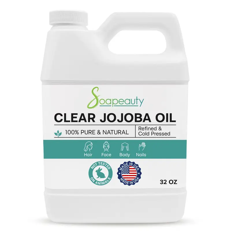 Soapeauty Huile de Jojoba Claire – Pure et Naturelle, Raffinée et Pressée à Froid, Sans Hexane | 946 ml