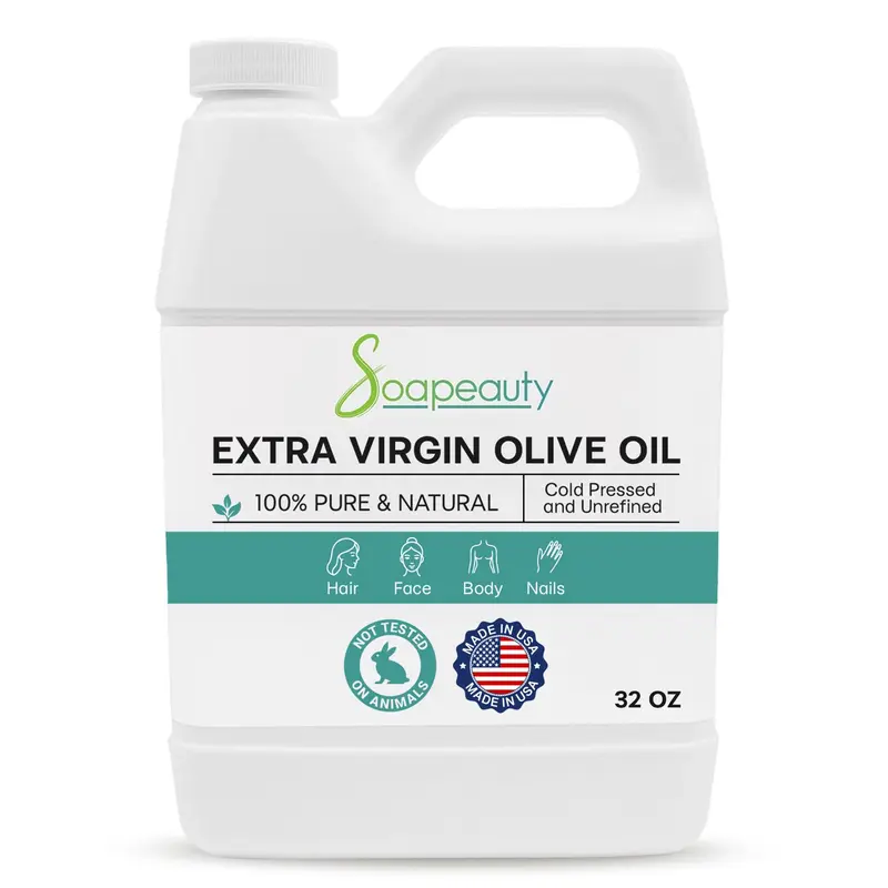 Soapeauty Huile d'Olive Extra Vierge | Pure et Pressée à Froid | Huile Porteuse 950 ml