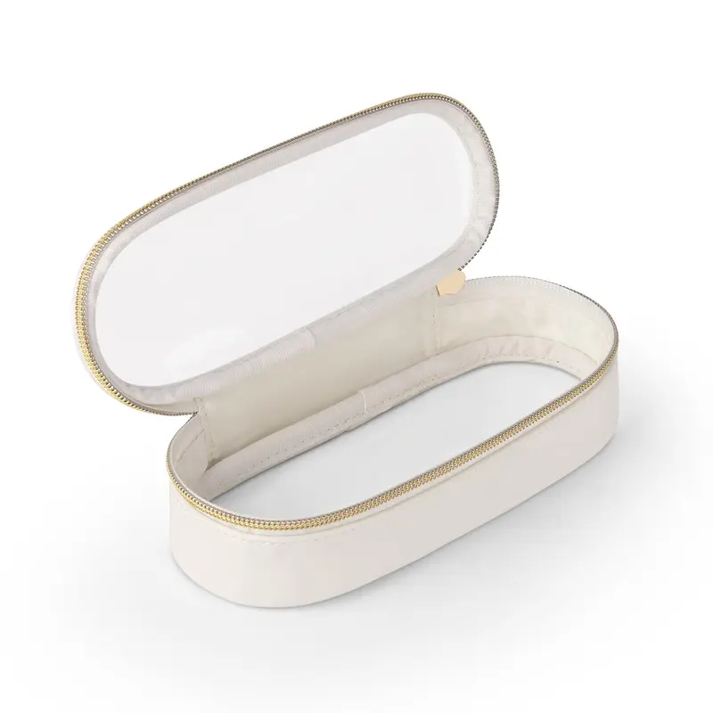 Soimeat Trousse Pinceaux Voyage Transparente – Étui Maquillage Portable en Cuir PU