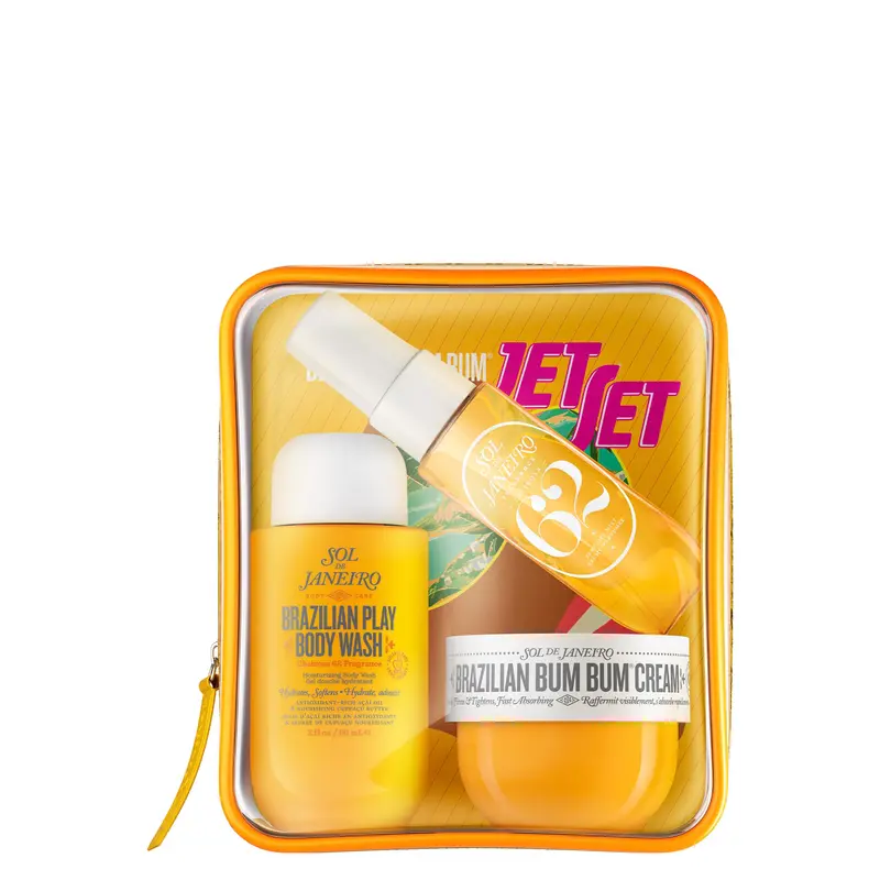 Sol de Janeiro Bum Bum Jet Set – Kit Voyage Soin Corps (Gel Douche 4 Play, Crème Bum Bum, Parfum Cheirosa 62)