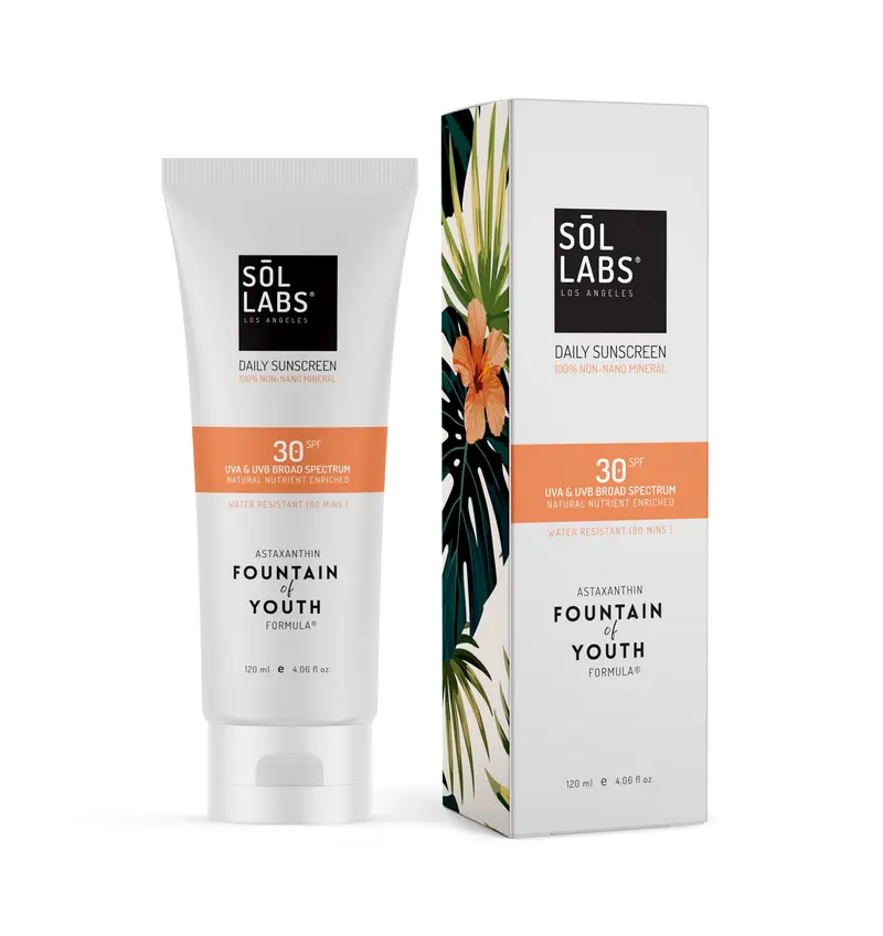 SOL LABS Écran Solaire Minéral SPF 30 – Visage et Corps, Hydratant Léger, Sans Trace Blanche, Anti-Âge Niacinamide & Zinc – Reef Safe – 4 oz