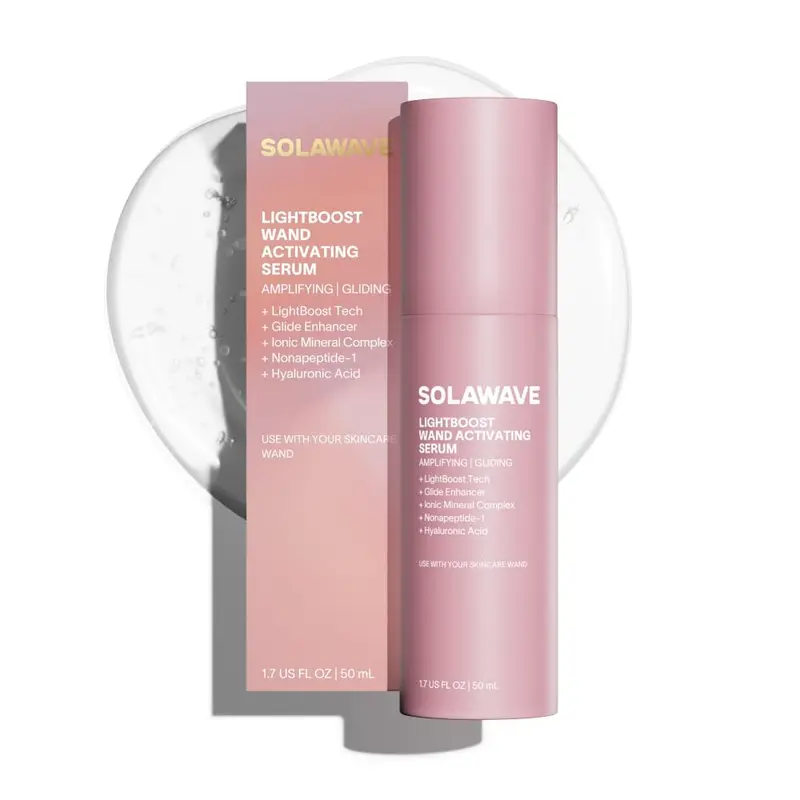 Solawave LightBoost Sérum Activateur de Thérapie par Lumière Rouge – Compatible avec Wand Microcourant et Galvanique | Hydratation, Éclat et Lissage des Ridules (50 ml)