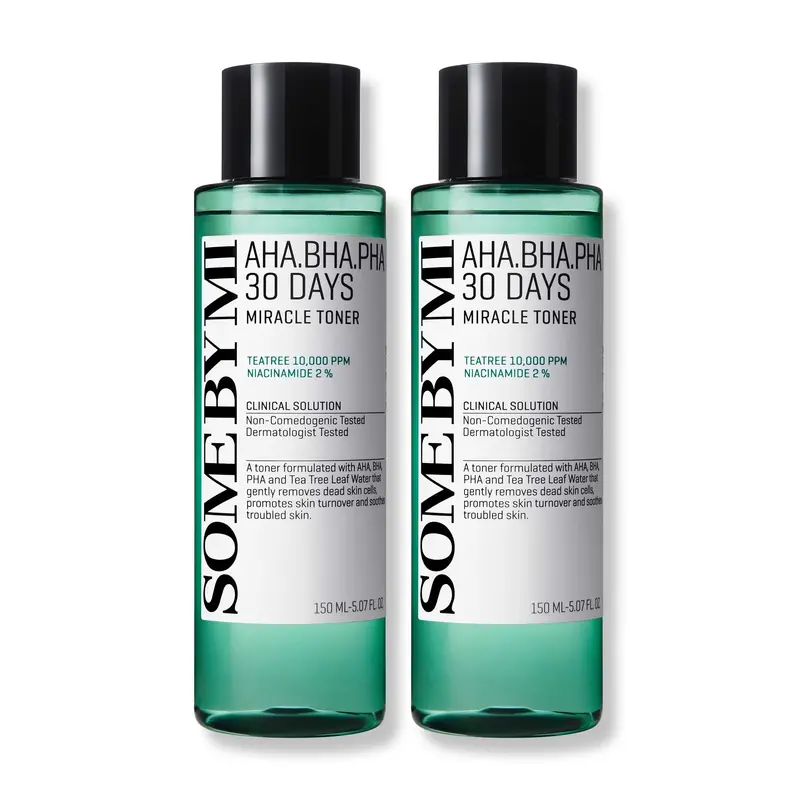 SOME BY MI Tonique Miracle 30 Jours – Pack de 2, Exfoliation AHA BHA PHA, tous types de peau – 2% Niacinamide