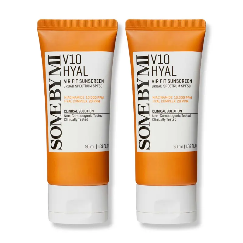 SOME BY MI V10 Hyal Air Fit Crème Solaire SPF 50 – Pack de 2 – Centella asiatica pour le visage – Non gras, sans fini blanc, sans irritation oculaire