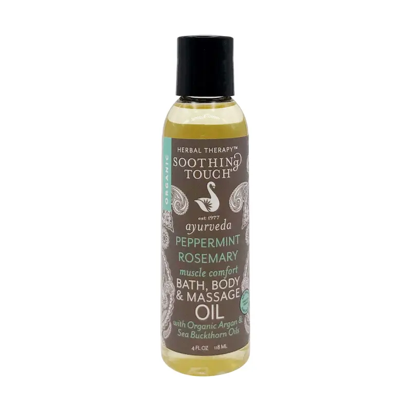 Soothing Touch Huile Biologique Bain, Corps & Massage Menthe Poivrée Romarin – 118 ml