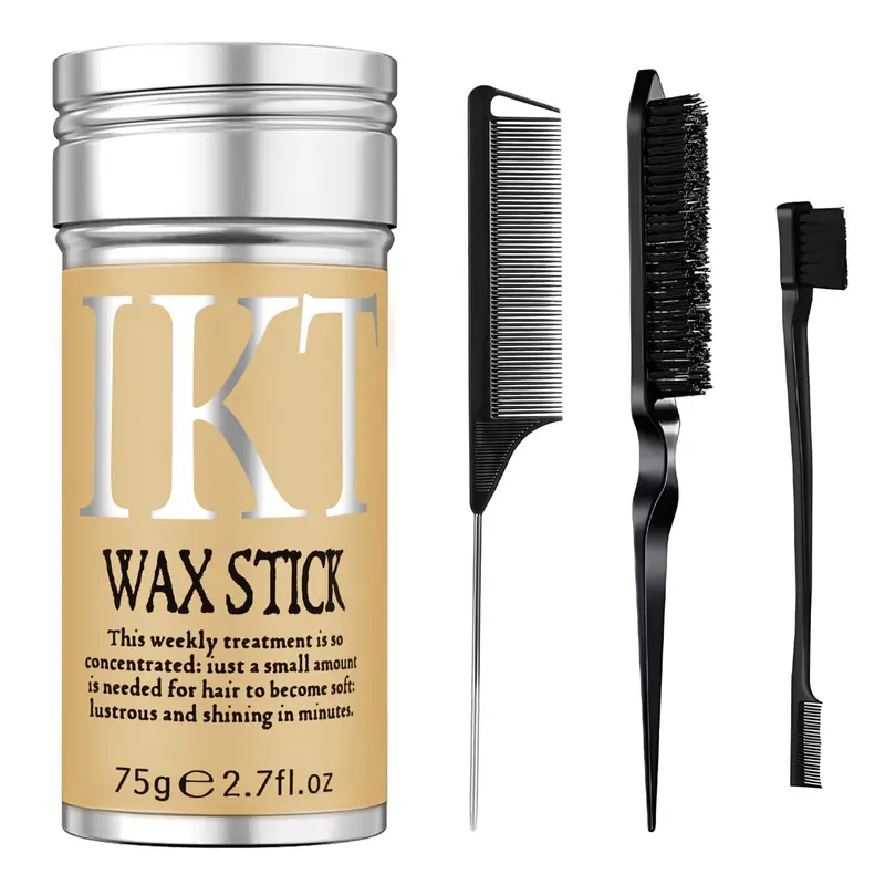 SOVONCARE – 4 bâtons de cire capillaire avec brosses | fixation légère et non grasse, coiffage lisse – 2,7 oz