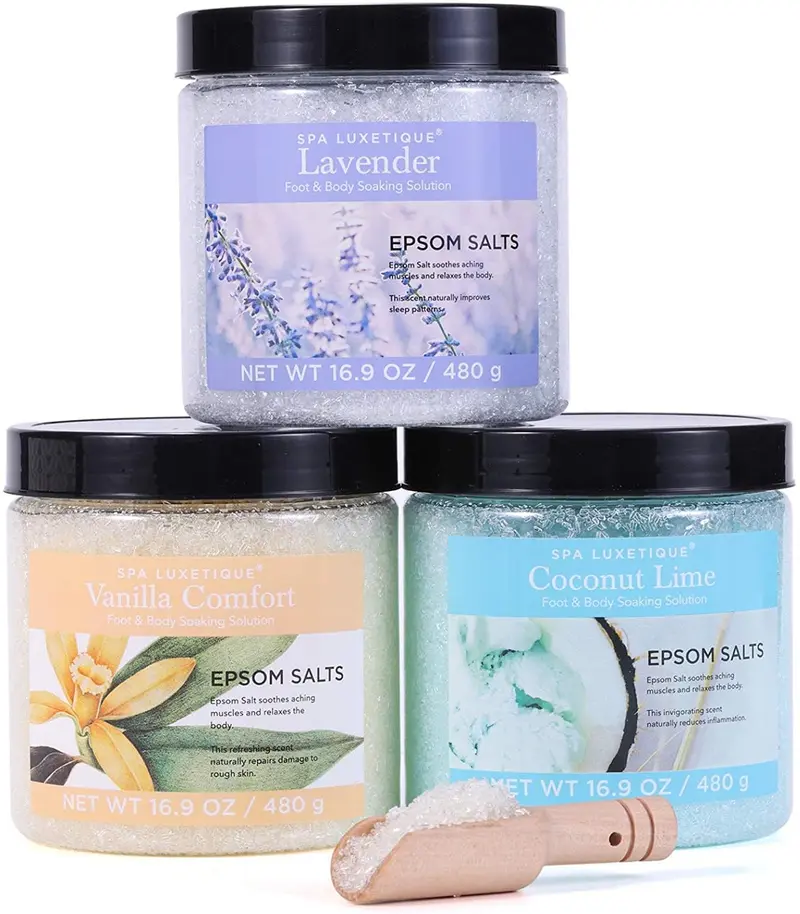 Spa Luxetique – Sels d’Epsom pour Bain, Coffret Sels de Bain pour Femmes, 1,44 kg