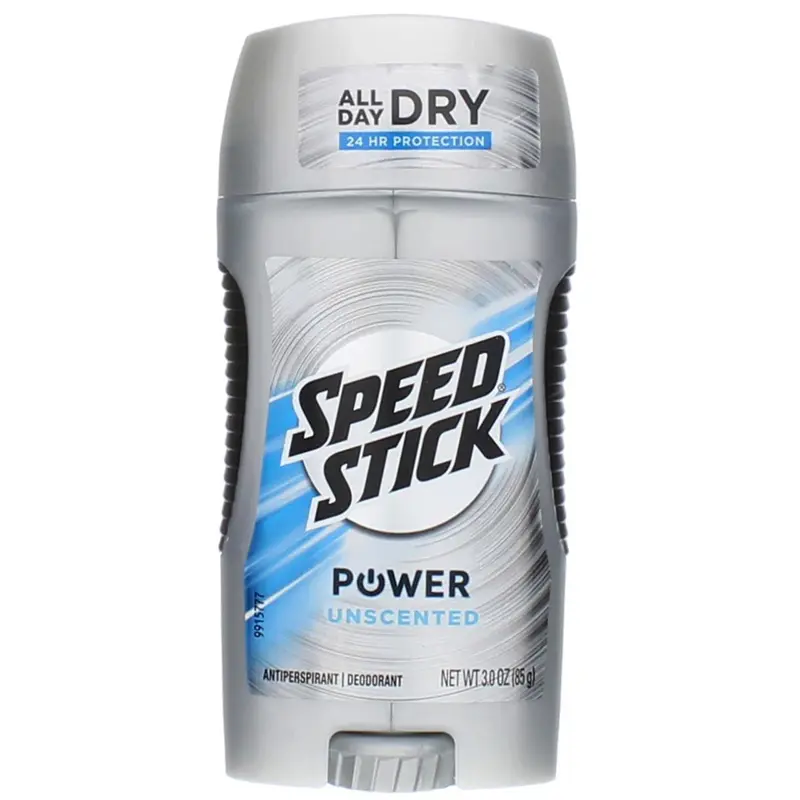 Speed Stick Power Antiperspirant Sans Parfum – Lot de 8 (3 oz)