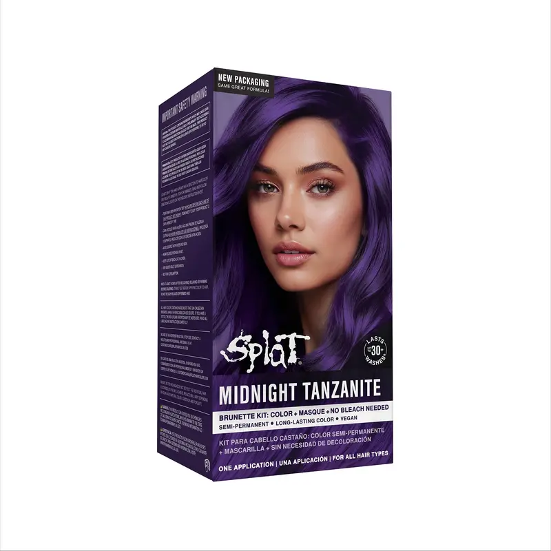 Splat Midnight Complete Kit — Coloration semi-permanente vegan et cruelty-free, teinte Midnight Tanzanite