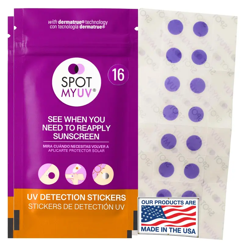 SpotMyUV – Autocollants de détection UV avec la technologie Dermatrue SPF (32 pièces)