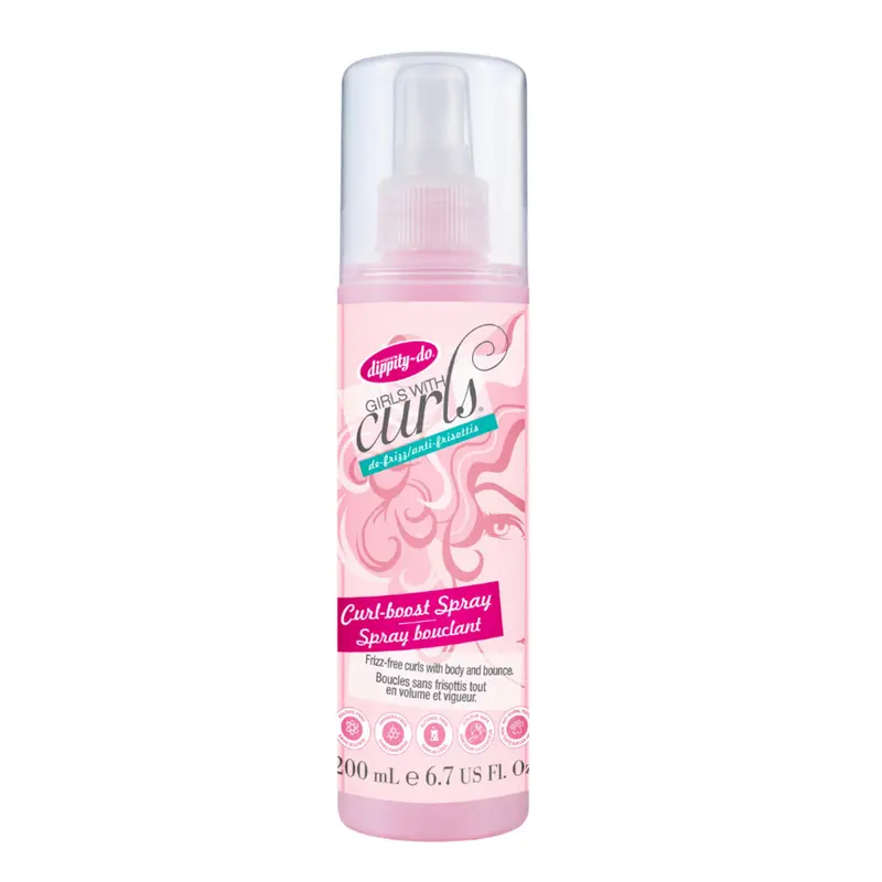 Spray Boost Boucles Dippity Do Girls With Curls – Défrisage léger, 3-en-1, Sans alcool, 6,7 oz