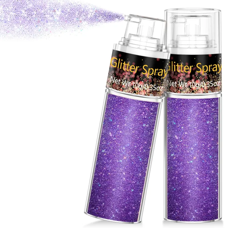 Spray de paillettes Scarman pour cheveux et corps violet – Poudre ultra-fine 10 g