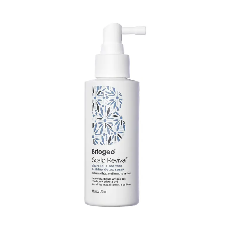 Spray Détox du Cuir Chevelu Briogeo Revival Charbon + Tea Tree – Pré-Lavage Détoxifiant, Vegan, Cruelty-Free, 118 ml