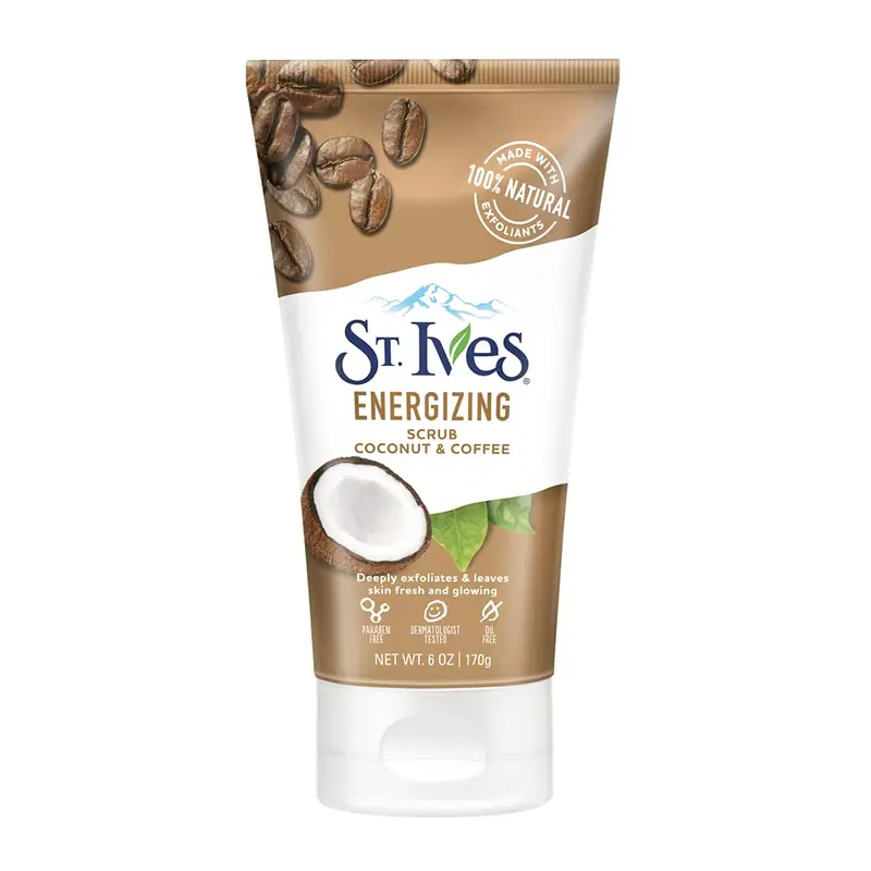 St. Ives Gommage Coco & Café Énergisant – 6 oz, Sans parabènes, Non comédogène