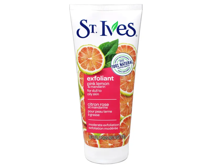 St. Ives Gommage Visage Éclat Rose Citron et Mandarine – 170 g