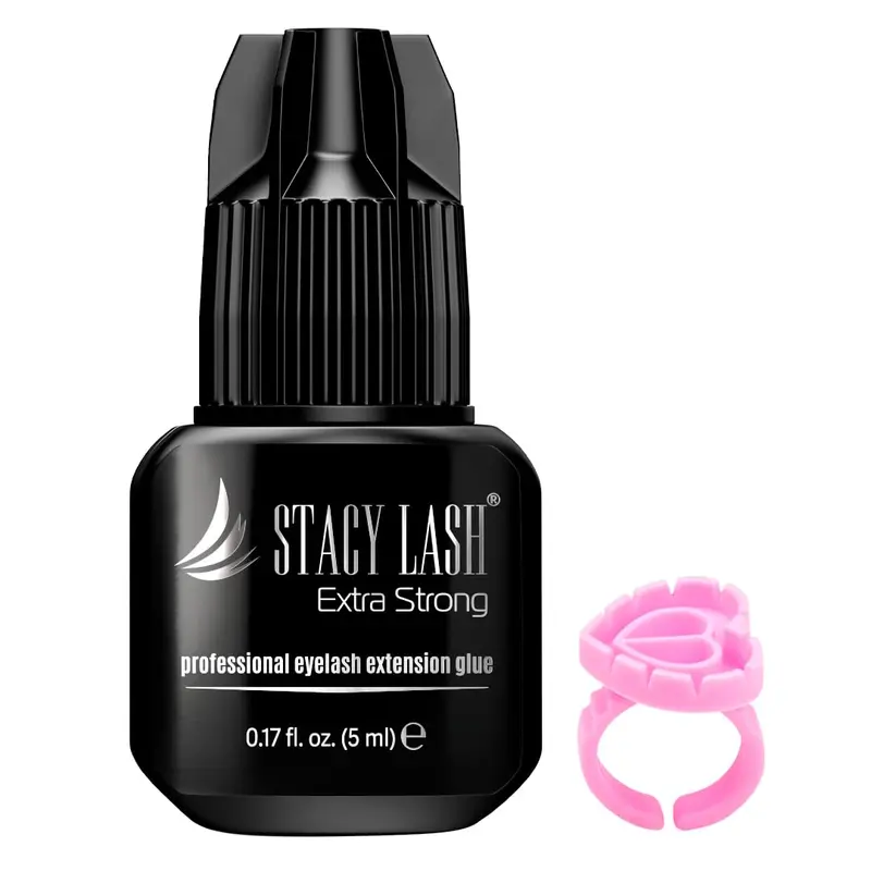 STACY LASH Colle Cils Extra Forte – Séchage 0,5–1 s, Noir Professionnel (5 ml)