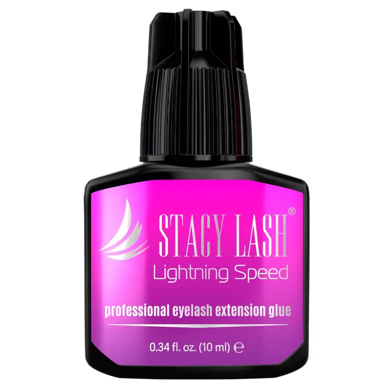STACY LASH Lightning Speed Colle Cils – 10 ml, Séchage 0,3 s, Rétention 6-8 semaines, Adhésif Noir Extra Fort, Fournitures Professionnelles