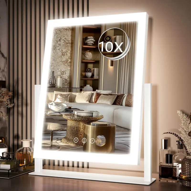 STAISE Miroir Hollywood de Maquillage – Lumières DEL, 3 Modes, 10x, IRC > 95%, 20 W