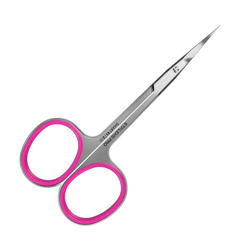 STALEKS PRO Ciseaux Cuticule – Précision Extra-Fine, Lame Incurvée, Acier Inoxydable SS-41/3