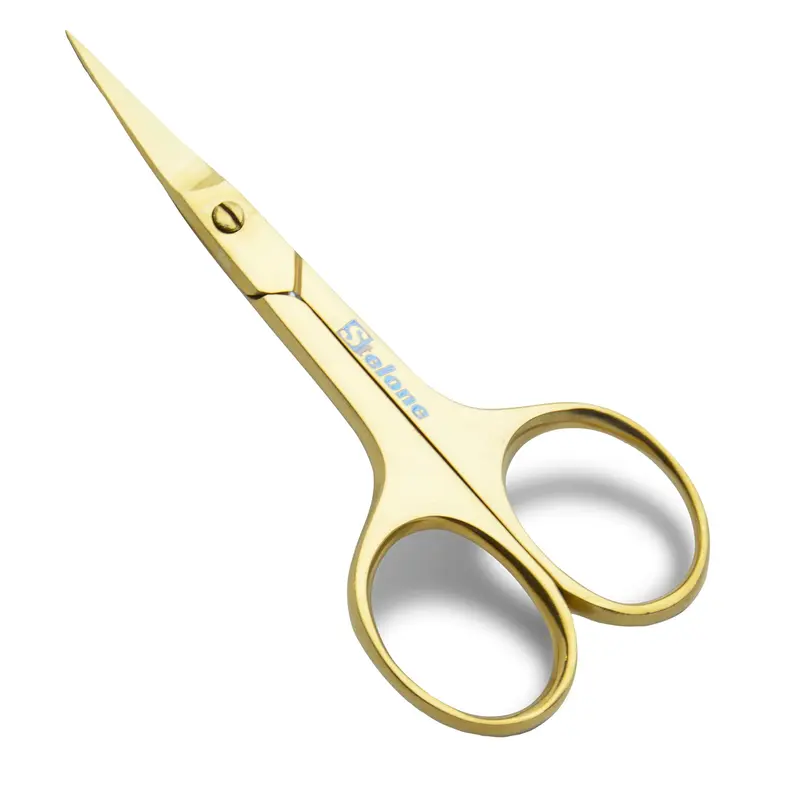 Stelone Ciseaux Sourcils Professionnels — Courbés et Polyvalents, Acier Inoxydable