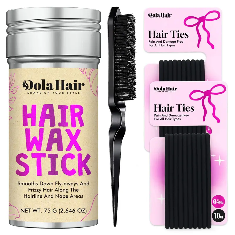 Stick cire coiffante Dolahair – Contrôle des mèches rebelles et style durable | Kit 3 pièces