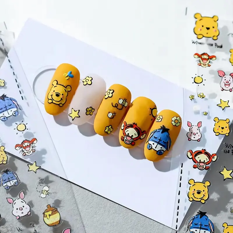 Stickers Ongles Dedyel 5D Relief – Ours Cartoon Mignon, Autocollants Auto-Adhésifs pour Femmes et Filles