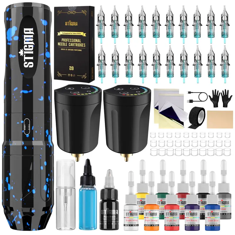 STIGMA Kit Tatouage Sans Fil – Ensemble Complet ST-TK9003-3 pour Débutants