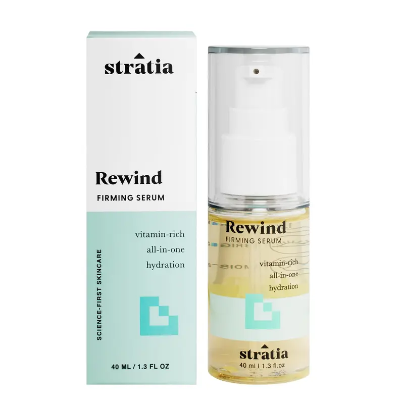 Stratia Rewind – Sérum Raffermissant & Hydratant avec Acide Hyaluronique, Niacinamide et DMAE – Teint Uniforme, 38 ml
