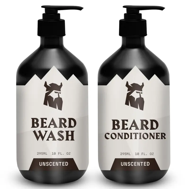 Striking Viking Lavage et Après-Shampooing Barbe Inodore — Pack 2×10 oz — Nettoyage en Profondeur et Hydratation Douce à l’Huile de Jojoba