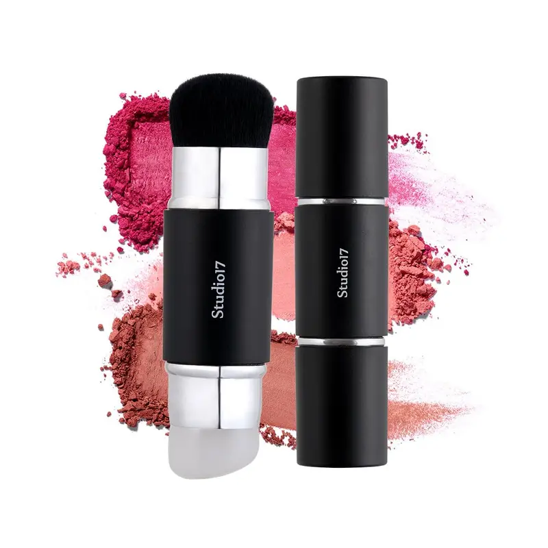 STUDIO17 Brosse Double Face en Silicone pour Blush et Contouring | Accessoire Maquillage Professionnel