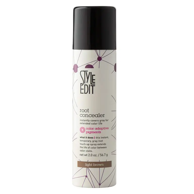 STYLE EDIT Correcteur de racines brun clair — Spray temporaire pour couvrir les gris