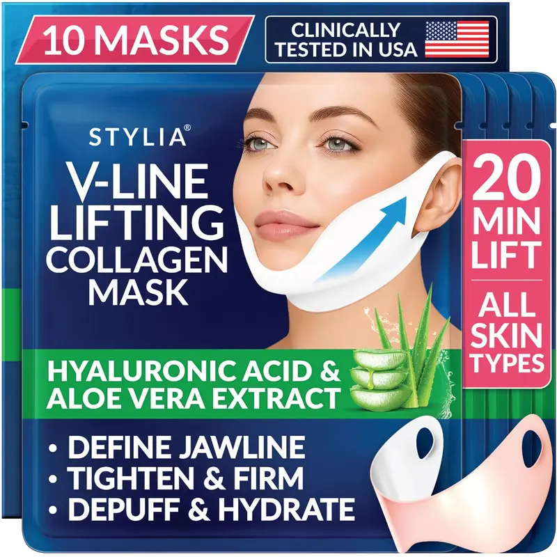 Stylia V Line – Masque Collagène Liftant pour Mâchoire et Cou