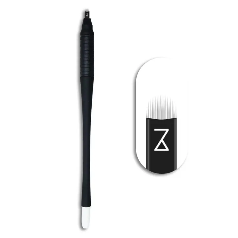 Stylo Mellie's Signature Microblading Sourcils – Lot de 10, Lame U18 Nano 0,15 mm, 2-en-1, Prise Ergonomique