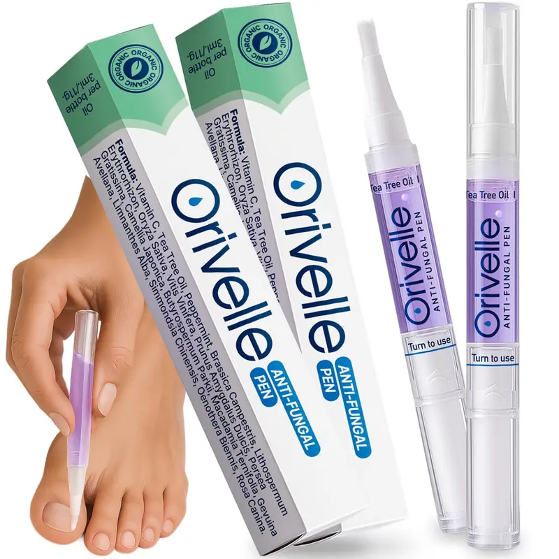 Stylo soin ongles Orivelle – Réparation et renforcement professionnels avec huile d'arbre à thé (pack de 2)