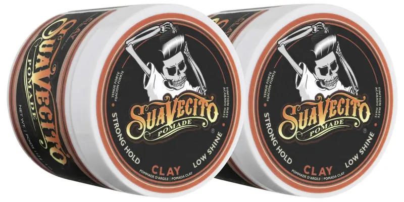 Suavecito Pomade Firme Clay – Cire Argile Forte, Finition Matte et Texture Naturelle (Pack de 2 x 4 onces)