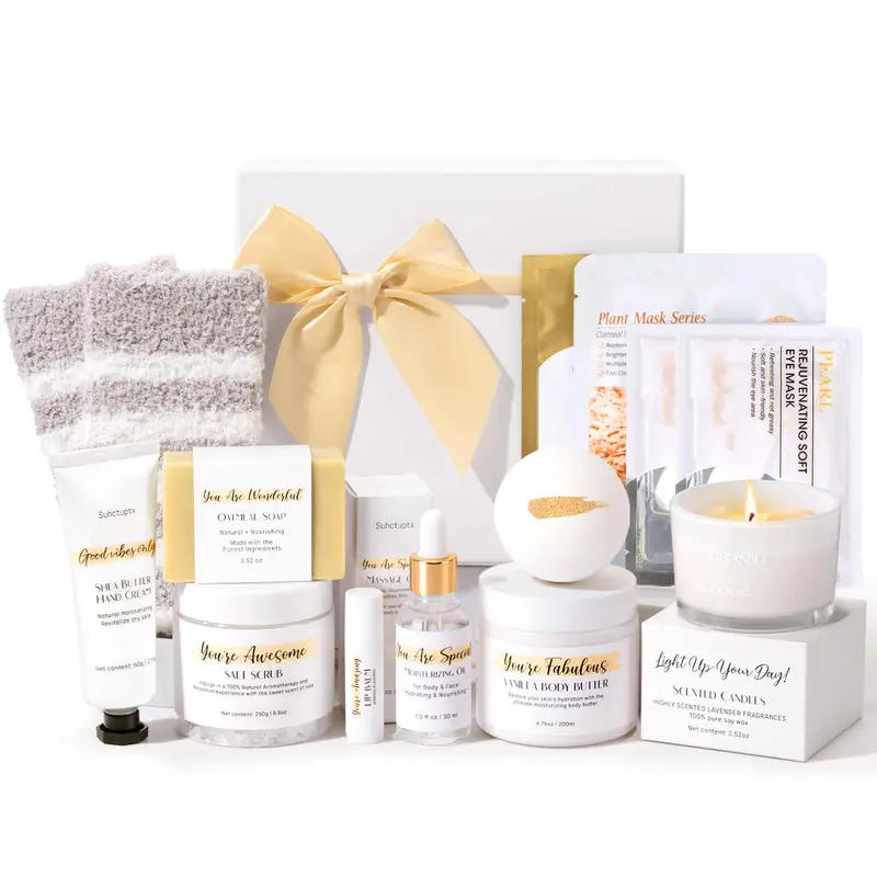 Suhctuptx Coffret Spa 13 Pièces – Cadeau Bien‑Être pour Femmes (Fête des Mères, Anniversaire, Noël)