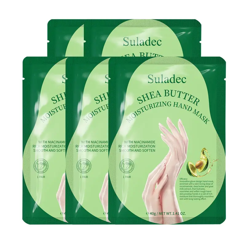 SULADEC Masque Main Hydratant au Beurre de Karité et Lait de Chèvre – 5 paires