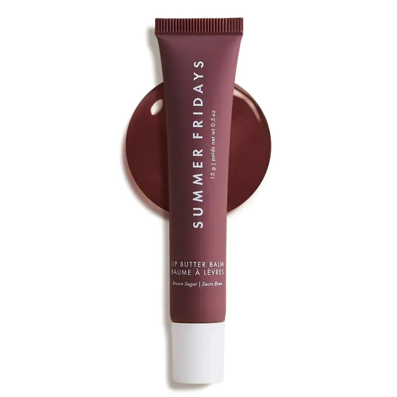 Summer Fridays Baume Lèvres Teinté — Hydratation Instantanée, Brillance Subtile, Soin Végan – Teinte Sucre-Brun (0,5 oz)