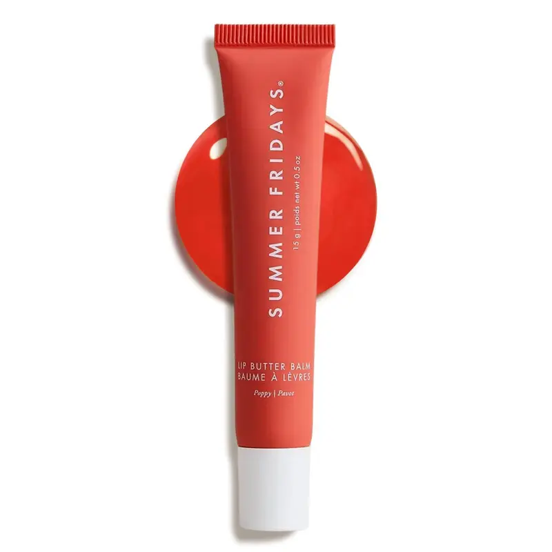 Summer Fridays Baume Lèvres Teinté Poppy – Hydratation Végane, Teinte Corail Subtile