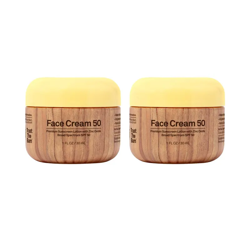 Sun Bum Crème Solaire Visage SPF50 Zinc Clair – Formule végane et Respectueuse des récifs | Pack 2 x 28 ml