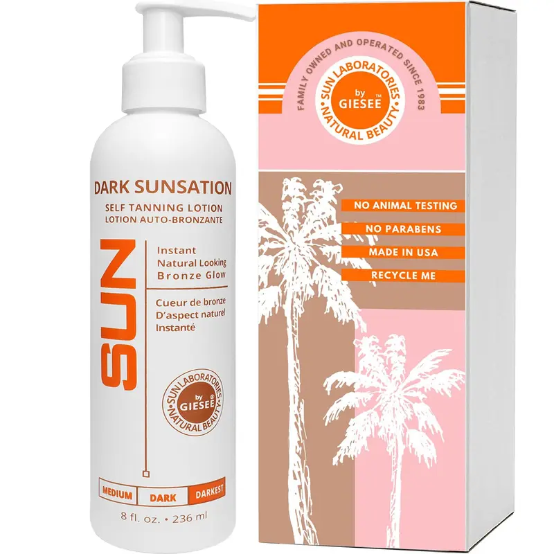 Sun Laboratories par Giesee Dark Sunsation – Lotion autobronzante 236 ml Ultra Foncé pour Visage et Corps