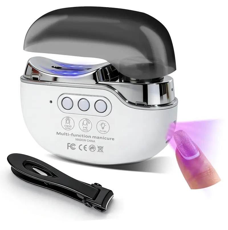 Sunanday 3-en-1 Coupe-Ongles Électrique et Ponceur – LED, 3 Vitesses, Collecteur, Rechargeable